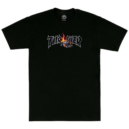 Thrasher Tee Neckface Cop Car Black Premium Skateboard Magazine T-Shirt
