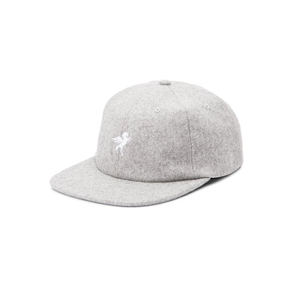 Cortina Cap Pegasus Melton Wool Grey 6 Panel Strapback Skateboard Hat