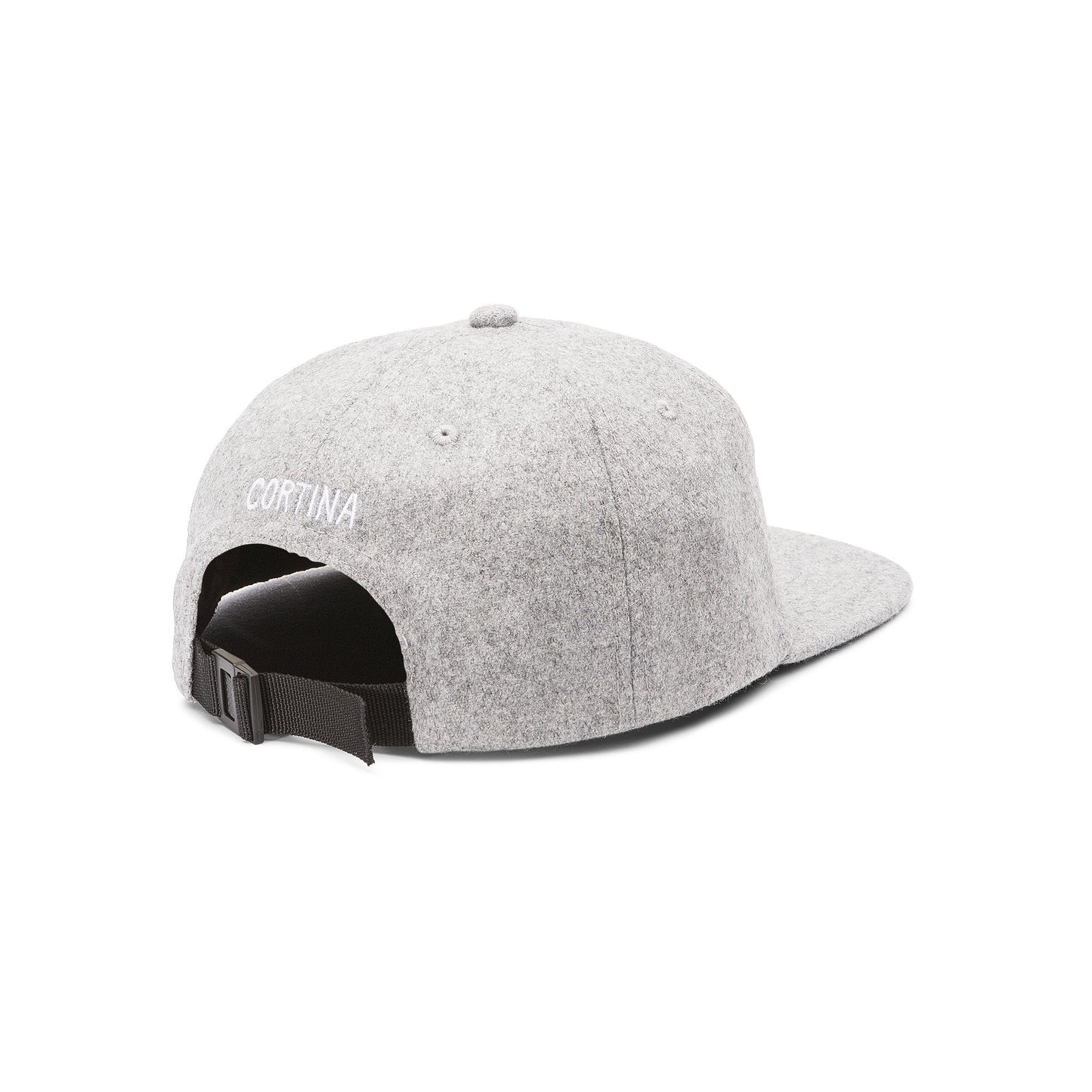 Cortina Cap Pegasus Melton Wool Grey 6 Panel Strapback Skateboard Hat