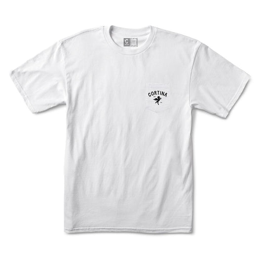 Cortina Tee Pegasus Pocket Tee White Premium Skateboard T-Shirt