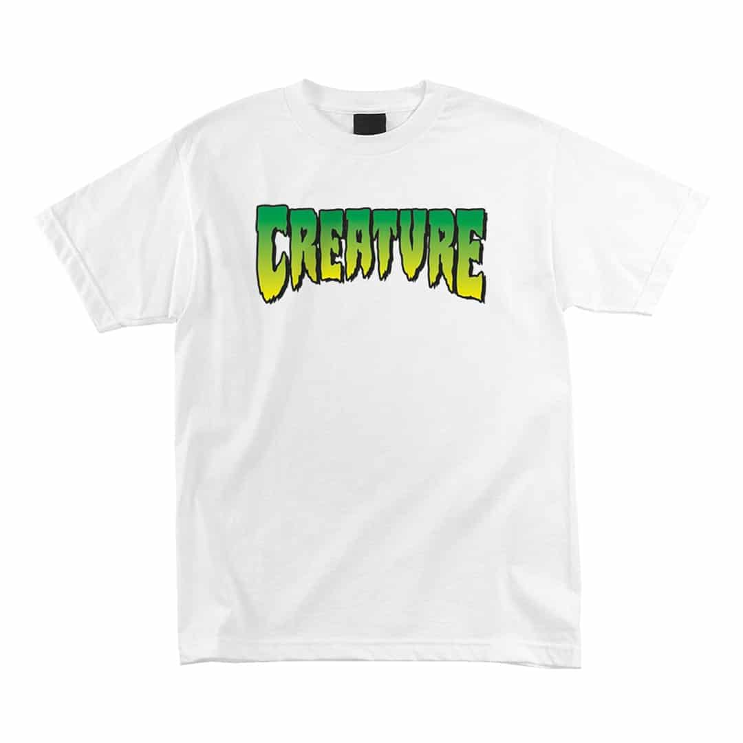 Creature Tee Logo S/S White New Mens Skateboard T-Shirt