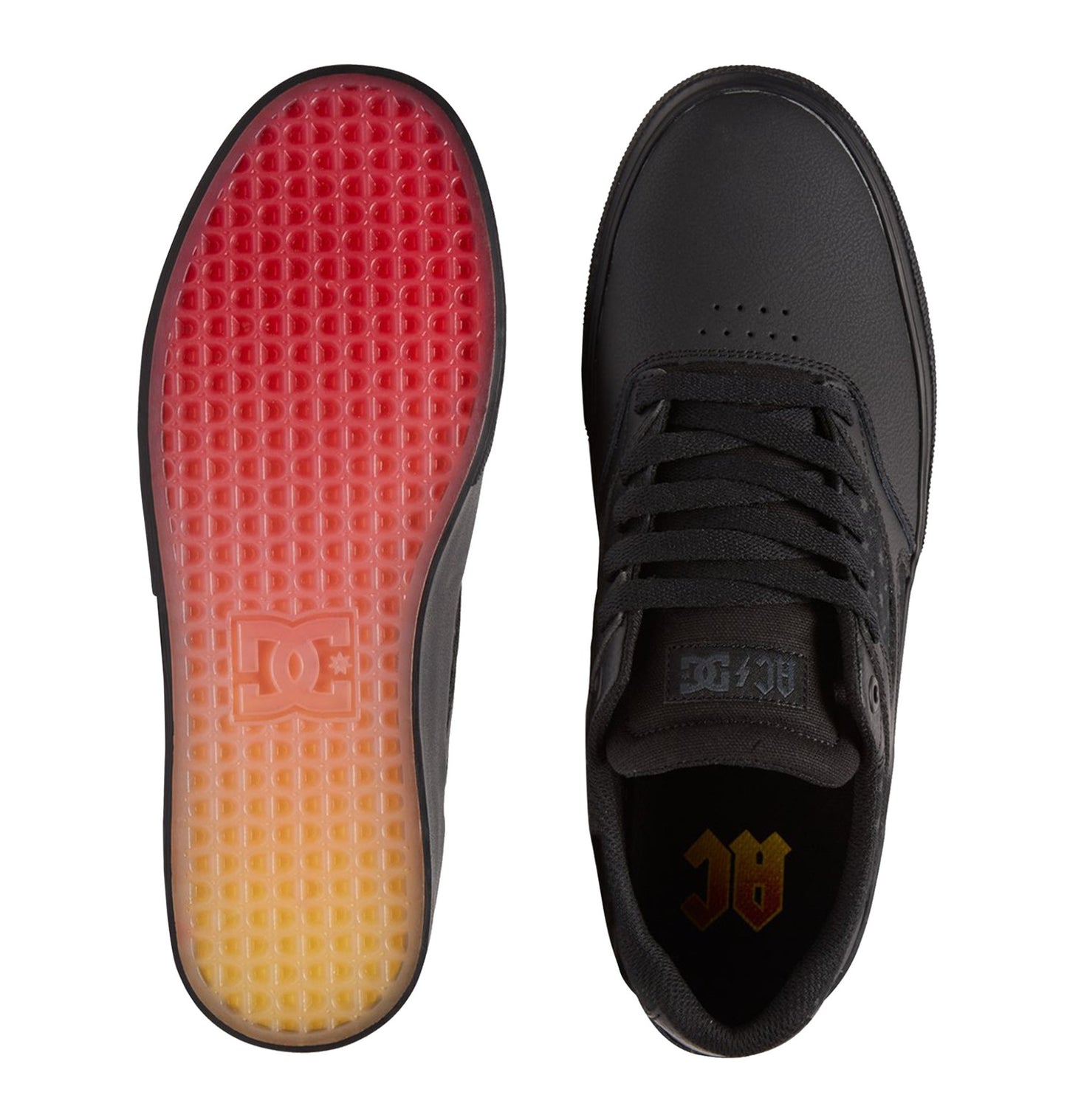 DC Shoes Josh Kalis Vulc AC/DC Black Black Grey USA Size Skateboard Sneakers