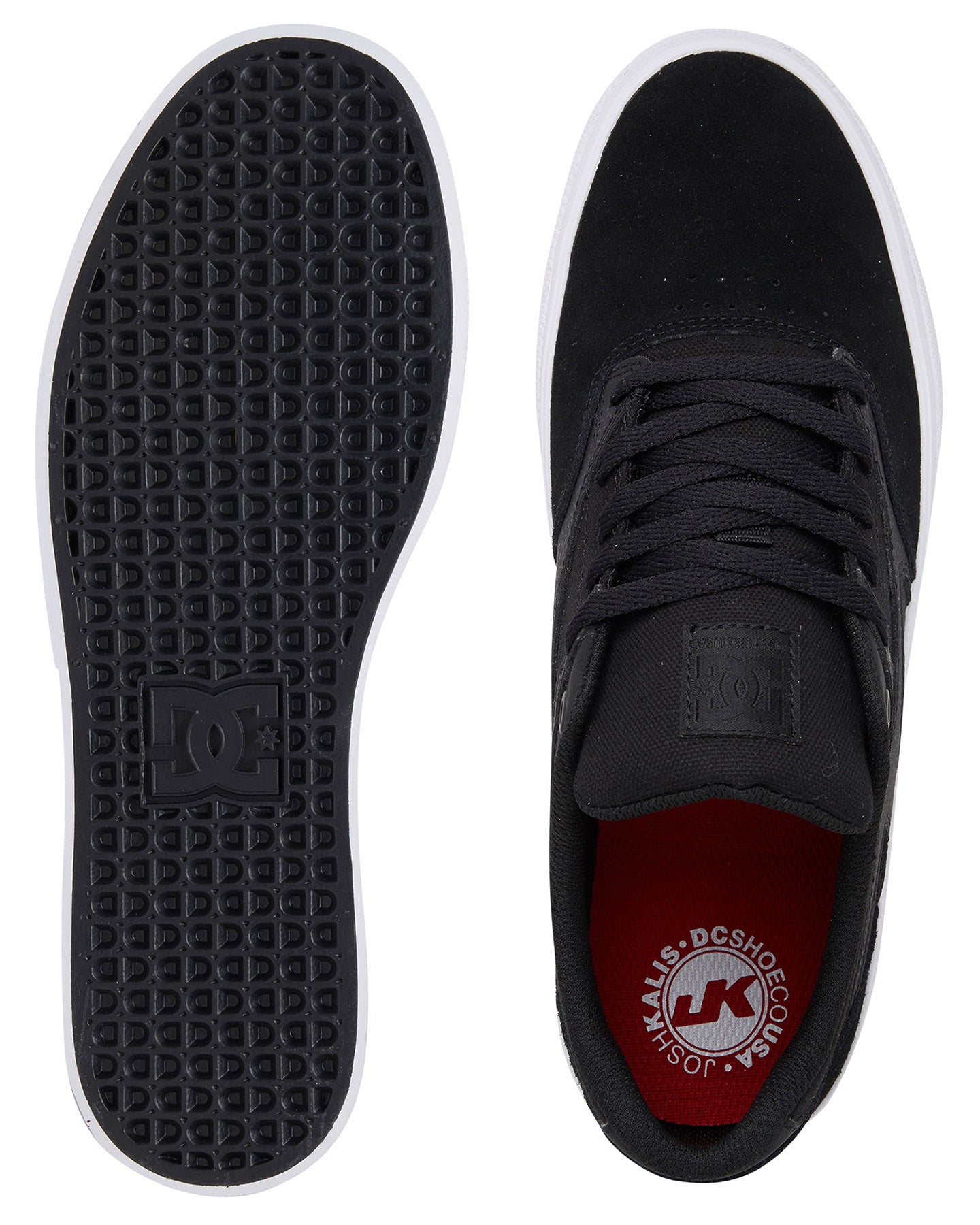 DC Shoes Josh Kalis Vulc Black Black White USA Size Skateboard Sneakers