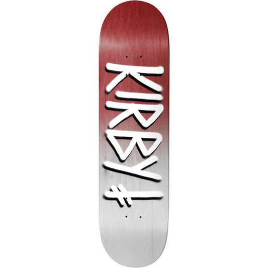 Deathwish Skateboard Deck Kirby Gang Name Burgundy White 8.5"