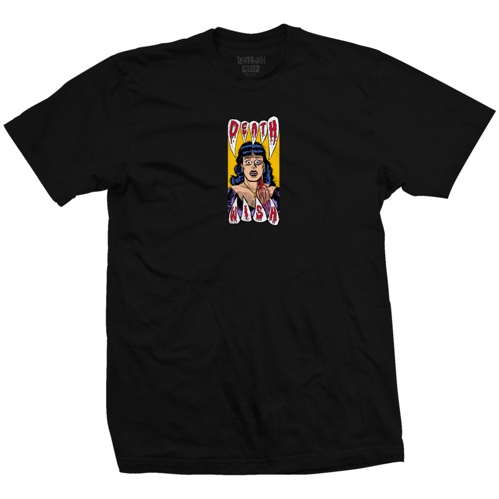 Deathwish Tee Take A Bite Outta DW Black 4.3oz Cotton Premium Skateboard T-Shirt