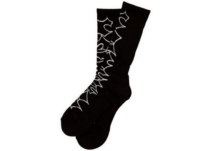 Deathwish Socks Heavy Black Crew OSFM Skateboard Sox