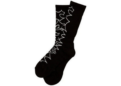 Deathwish Socks Heavy Black Crew OSFM Skateboard Sox