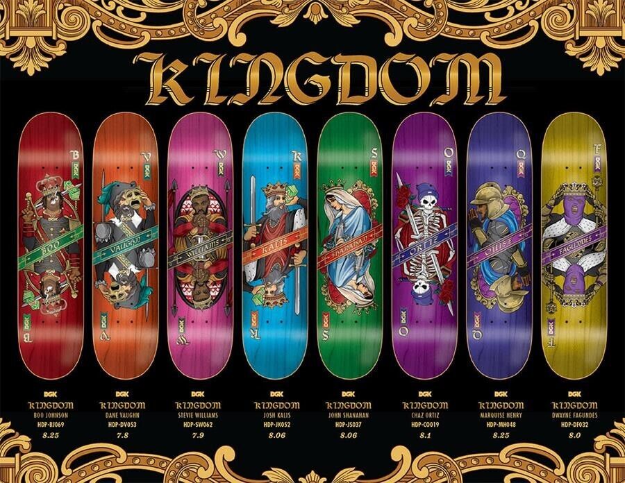 Full Set Dgk Skateboards Kingdom Series Limited Edition 8 Dirty Ghetto Kid Decks