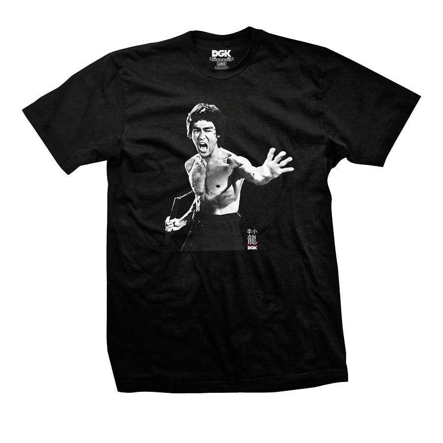 DGK Tee x BRUCE LEE FIERCE BLACK Dirty Ghetto Kids Skateboard T-Shirt