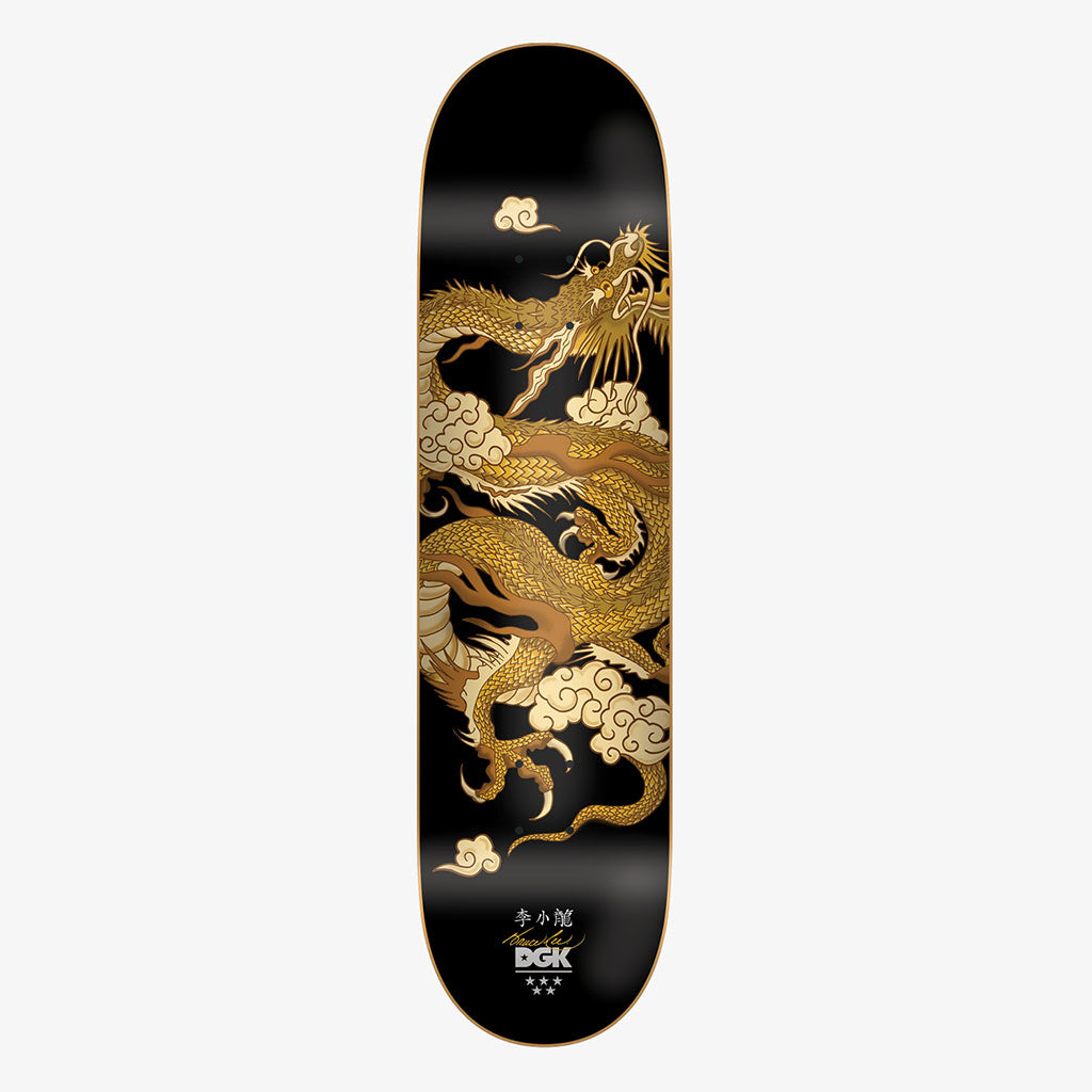 DGK Skateboard Deck Bruce Lee Black Golden Dragon Lenticular 8"