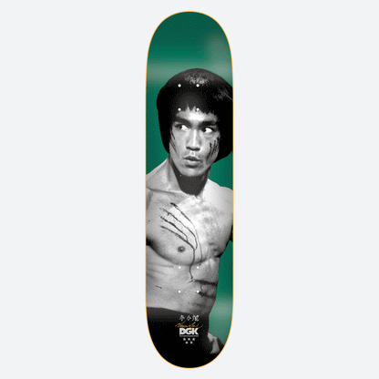 DGK Skateboard Deck Bruce Lee Emerald Golden Dragon Lenticular 8.25"