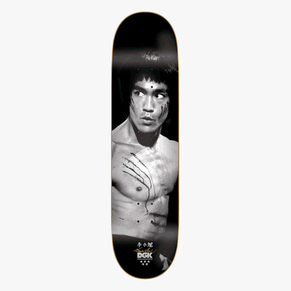 DGK Skateboard Deck Bruce Lee Black Golden Dragon Lenticular 8"