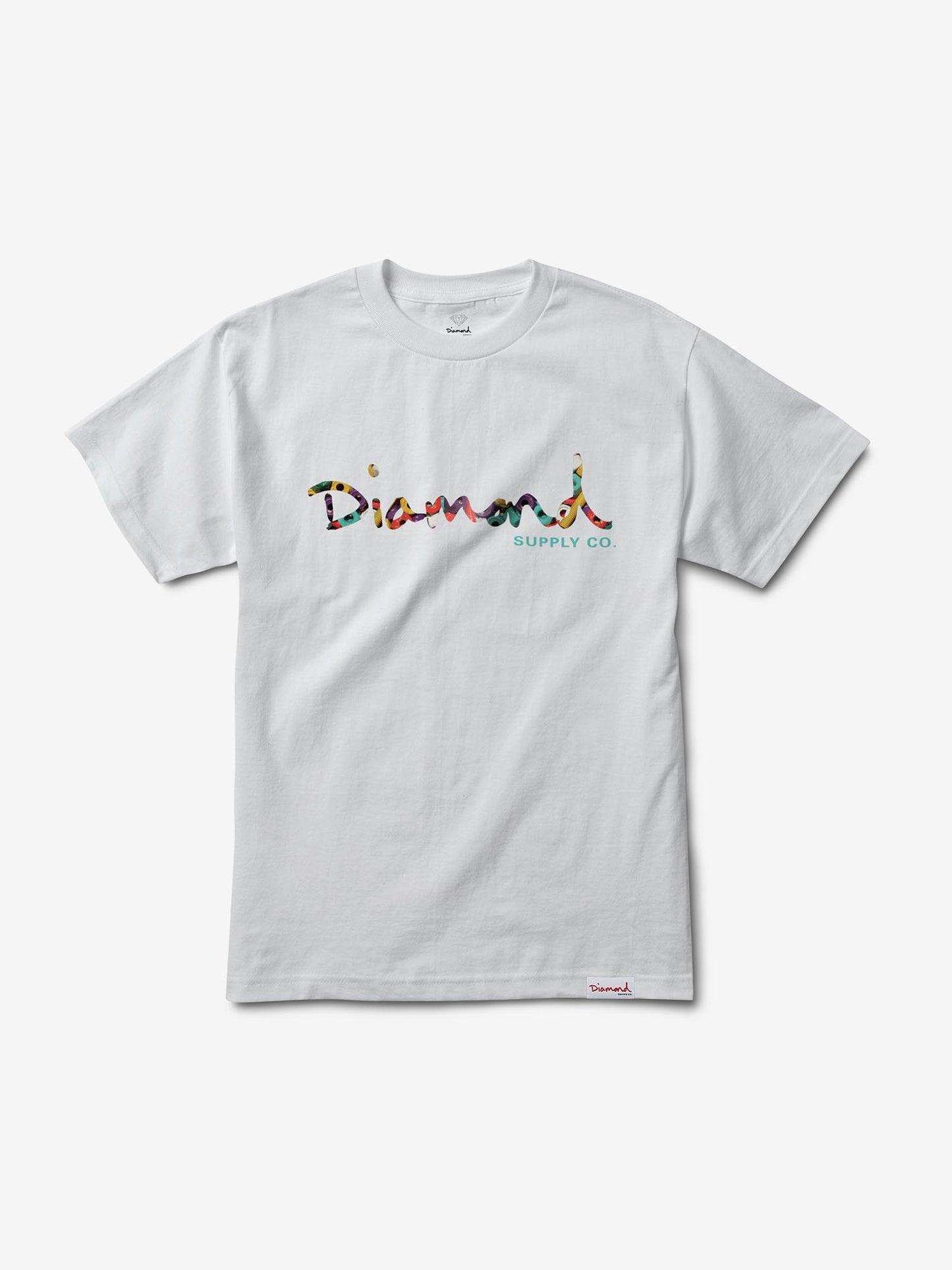 Diamond Supply Co Tee OG Script Fasten White Skateboarding T-Shirt