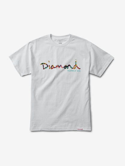 Diamond Supply Co Tee OG Script Fasten White Skateboarding T-Shirt