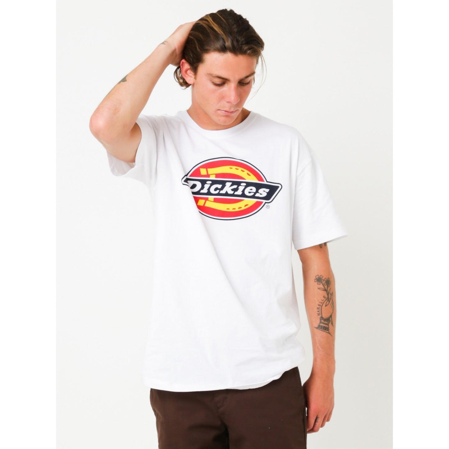 Dickies Tee HS Colour White Regular Fit Crew Neck Skateboard T-Shirt