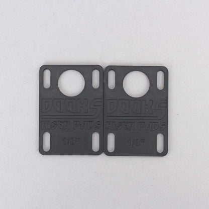 Shortys Dooks Riser Pads 1/8" Inch Black Risers Skateboard Hardware