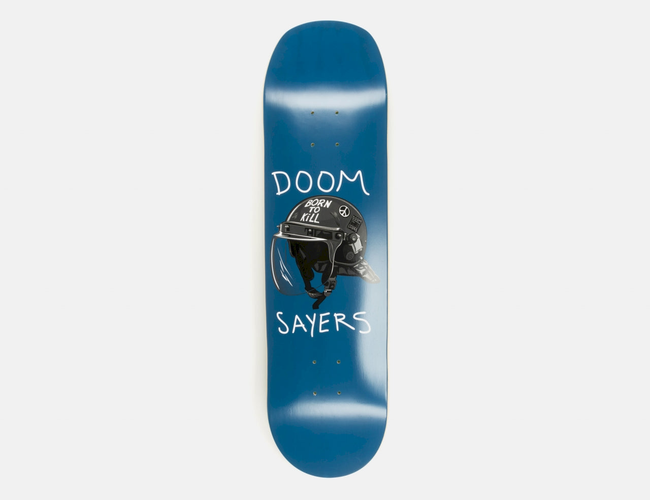 Doom Sayers Club Skateboard Deck Riot Helmet Blue 8.4" (Shaped)