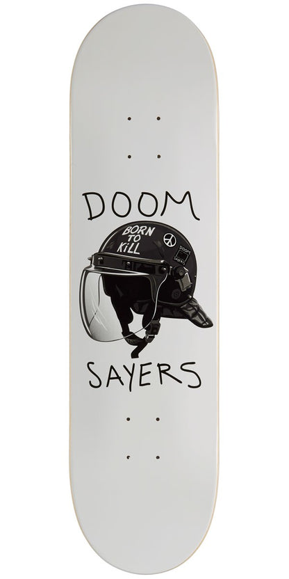 Doom Sayers Club Skateboard Deck Riot Helmet White 8.25"