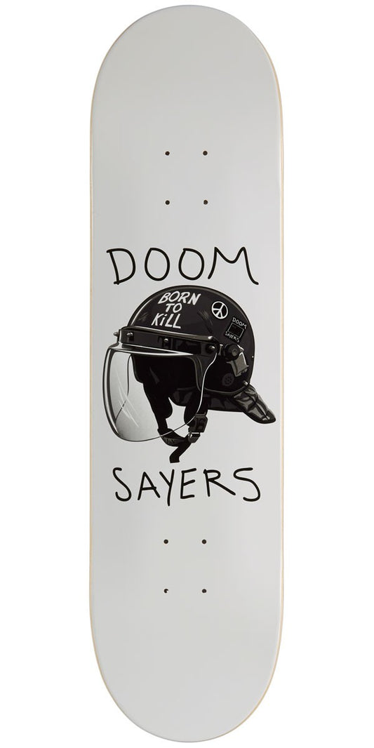 Doom Sayers Club Skateboard Deck Riot Helmet White 8.25"