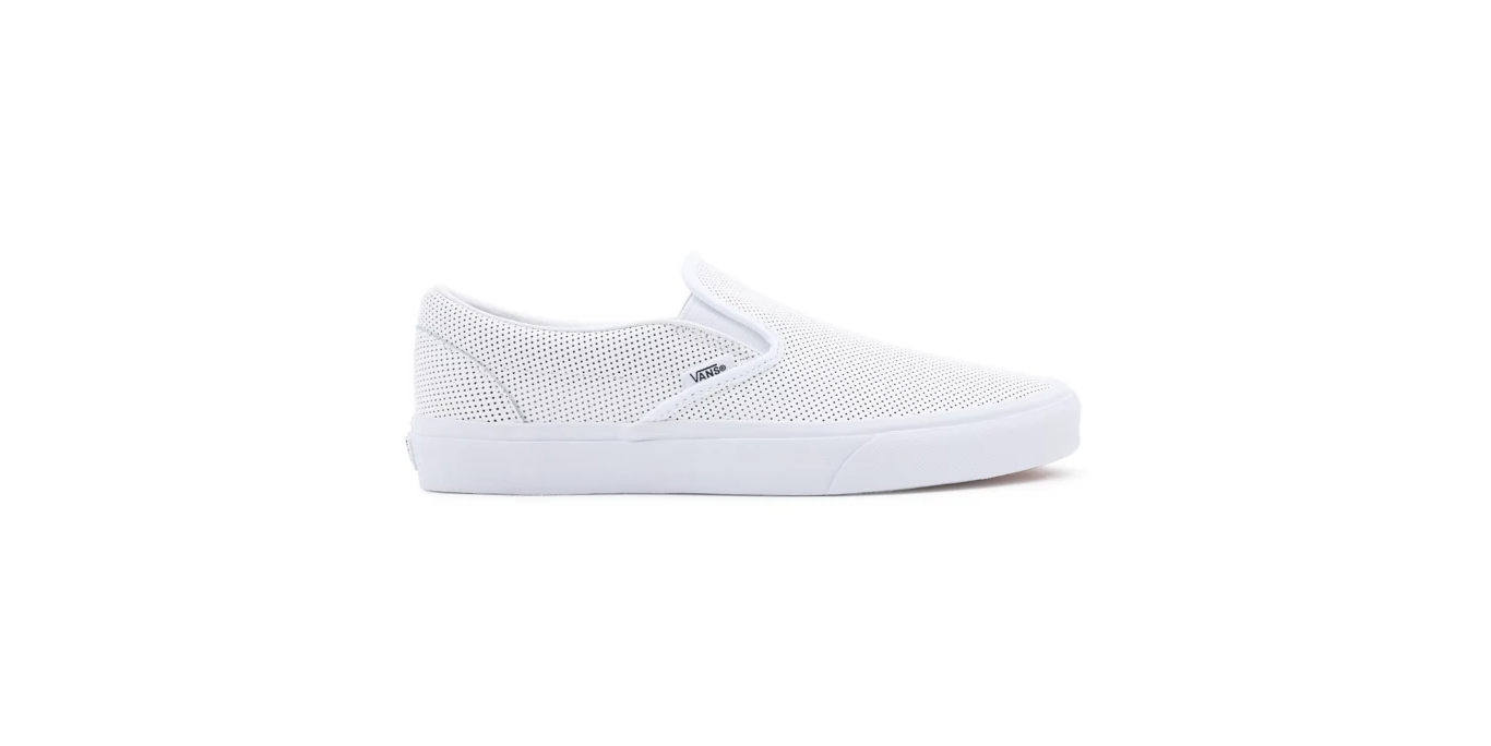 Vans Shoes Classic Slip-On Perf Leather White US SIZE Skateboard Sneakers