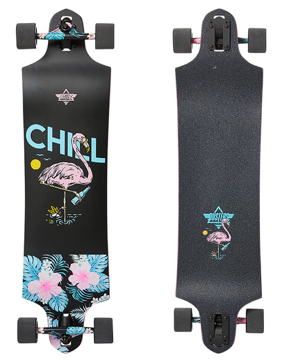 Dusters Complete Chill 38" Black Longboard Drop-Thru Skateboard