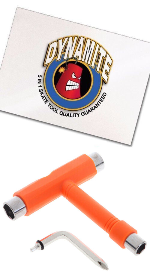 Dynamite Forever Skate Tool Orange All in 1 Multi-Function Skateboard T-Tool
