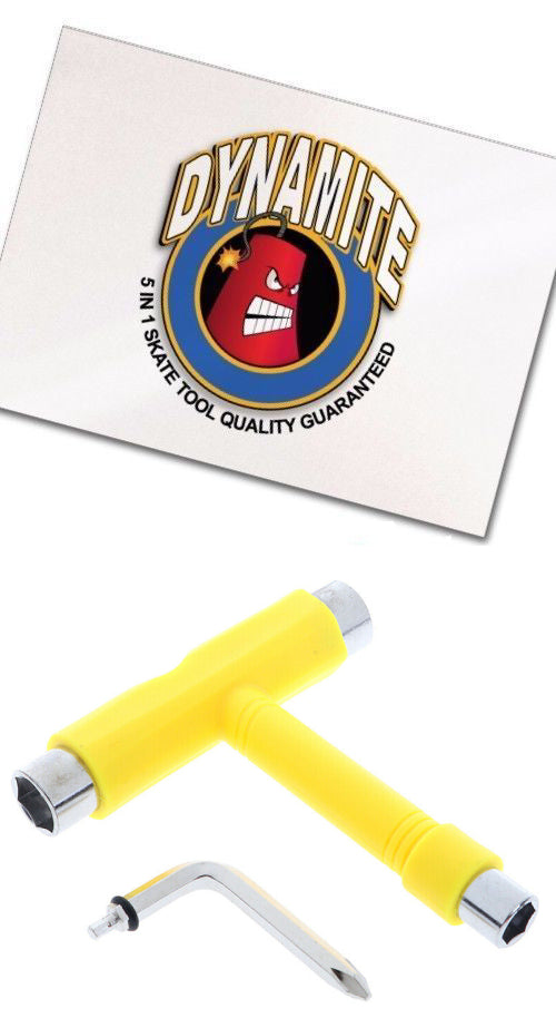 Dynamite Forever Skate Tool Yellow All In 1 Multi Function Skateboard T Tool