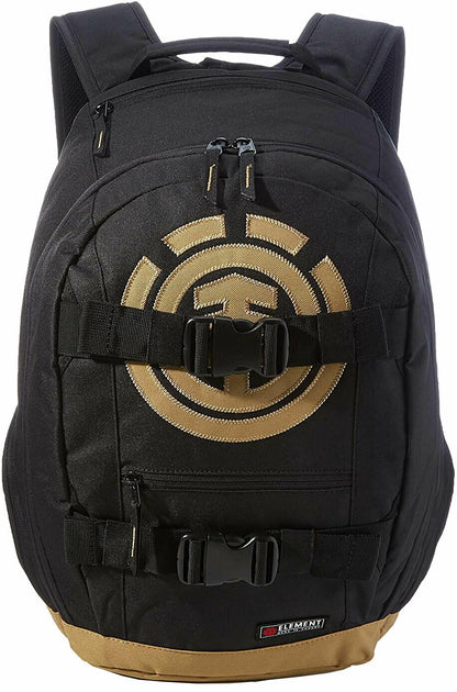 Element Backpack Mohave Flint Black/Gold Skateboard Straps 30L Travel/School Bag