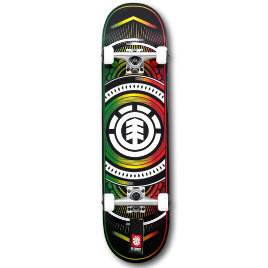 Element Skateboard Complete Hatched Rasta 7.75" Pre-Assembled