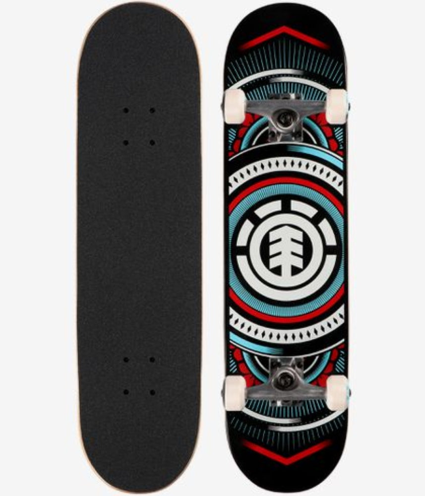 Element Skateboard Complete Hatched Red Blue 8 Pre Assembled