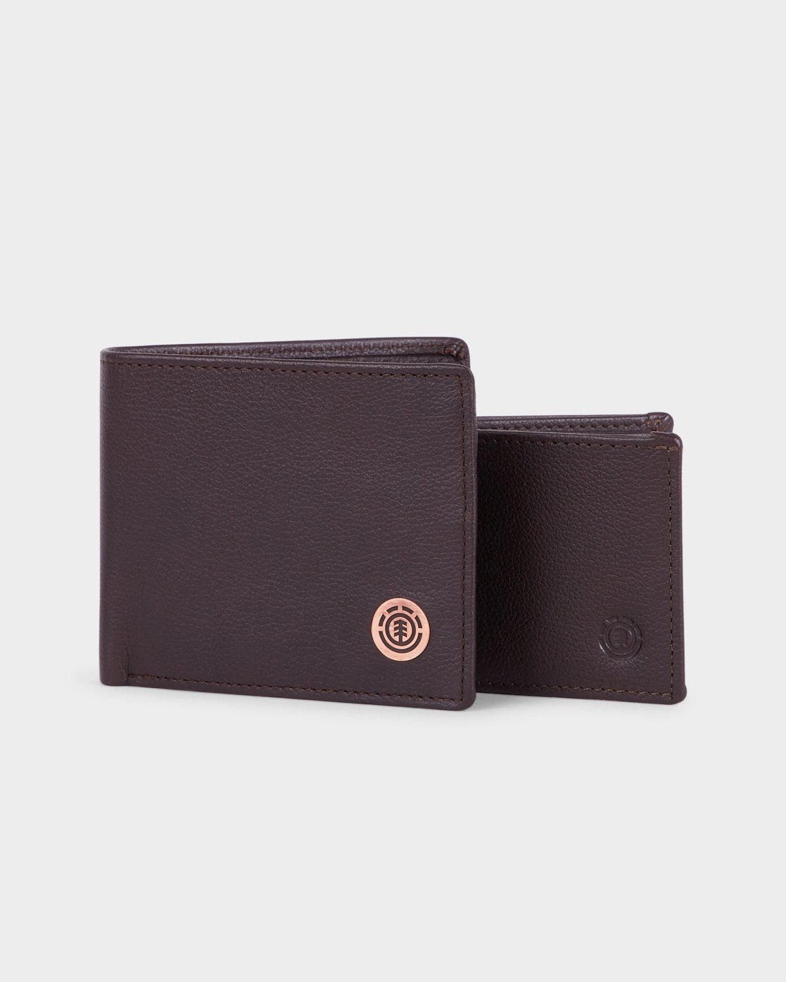 Element Skateboards Wallet Icon Leather Chocolate Tri-Fold