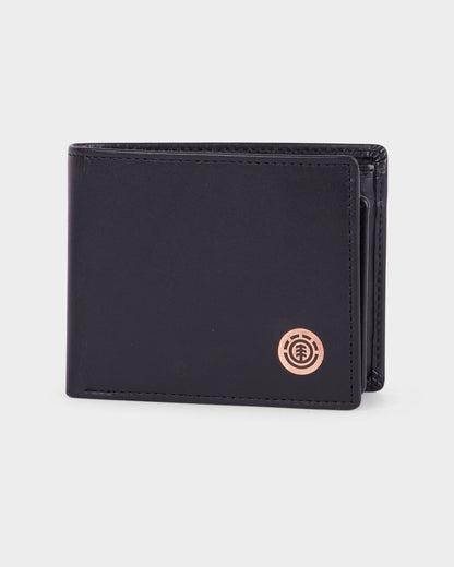 Element Skateboards Wallet Icon Leather Flint Black Tri-Fold