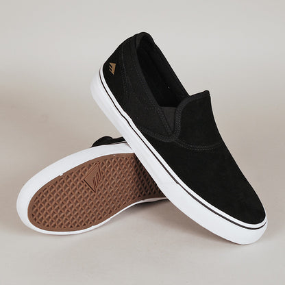 Emerica Shoes Wino G6 Slip On Black White Gold Skateboard Sneakers