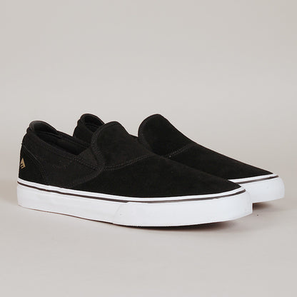 Emerica Shoes Wino G6 Slip On Black White Gold Skateboard Sneakers