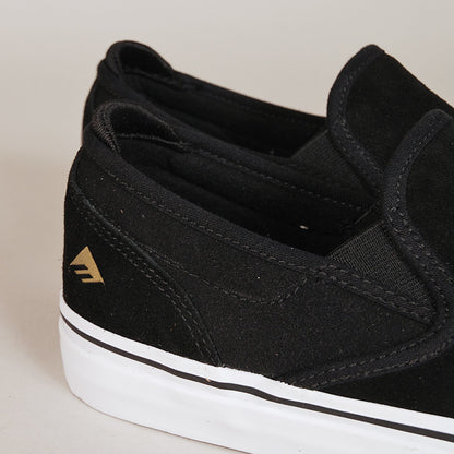 Emerica Shoes Wino G6 Slip On Black White Gold Skateboard Sneakers