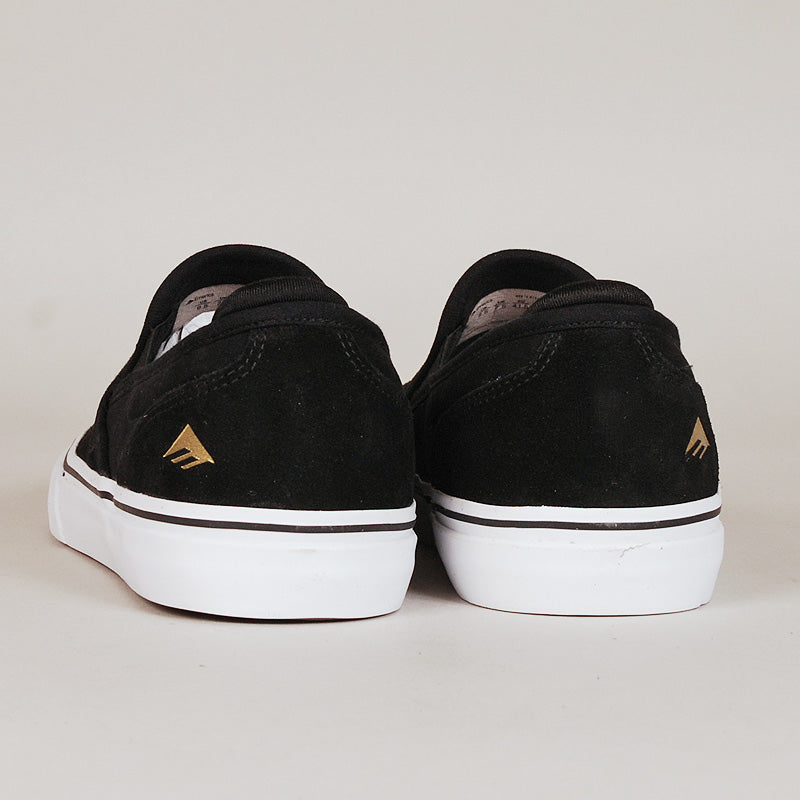 Emerica Shoes Wino G6 Slip On Black White Gold Skateboard Sneakers