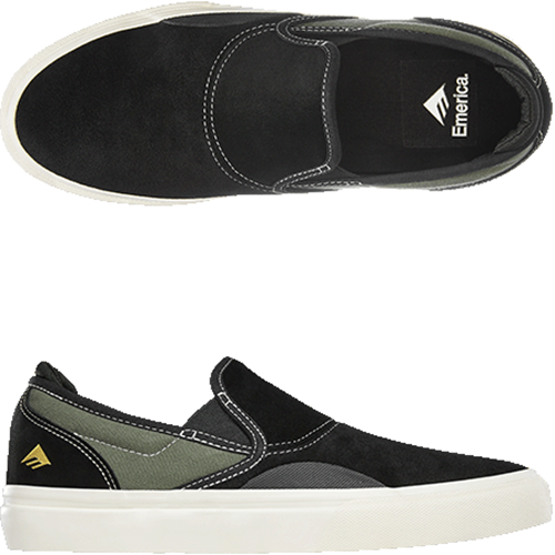 Emerica Shoes Wino G6 Slip-On Black/Olive US SIZE Skateboard Sneakers