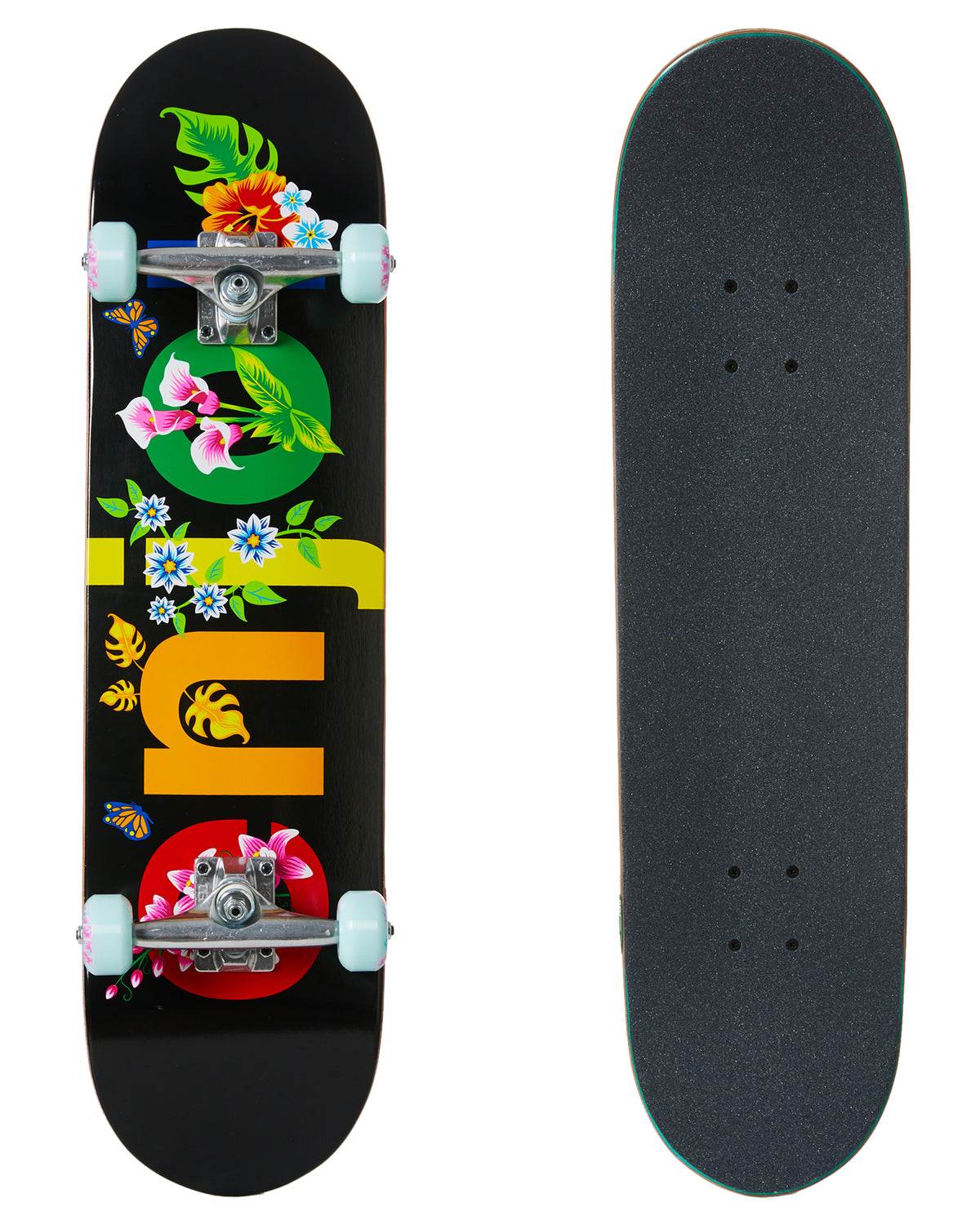 Enjoi Skateboard Complete Flowers Resin Premium Black 8