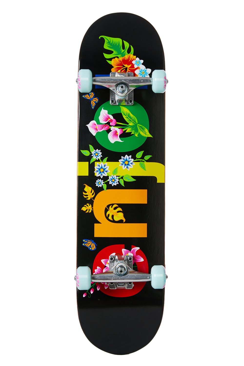 Enjoi Skateboard Complete Flowers Resin Premium Black 8"