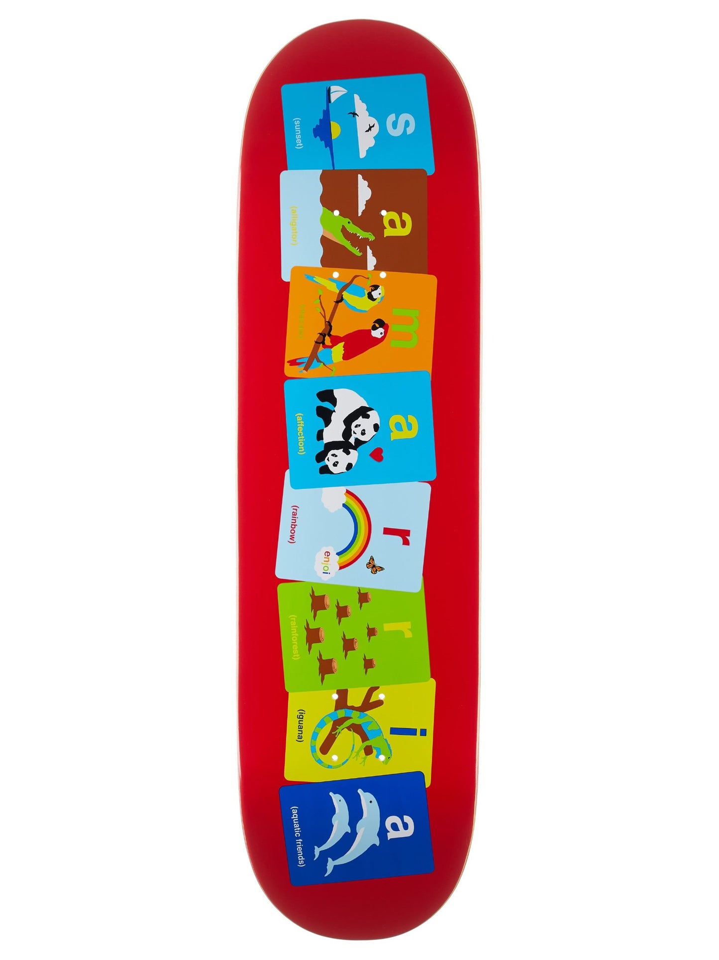 Enjoi Skateboard Deck Flashcards R7 Samarria Brevard 8"