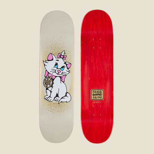 FREE DOME 66/99 Skateboard Deck Bad Kitty 8"