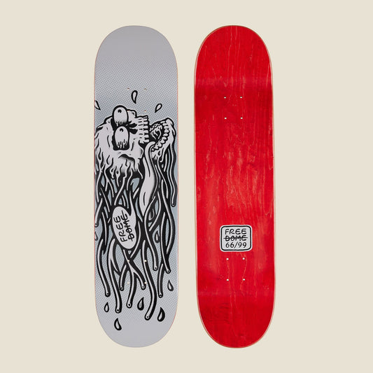 FREE DOME 66/99 Skateboard Deck Raging Skull LIGHT 8"