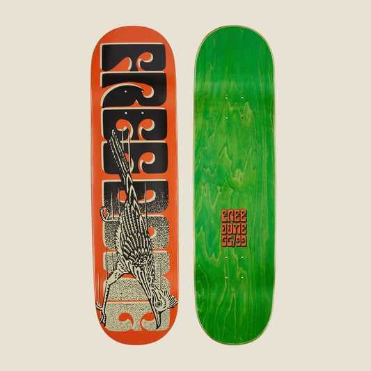 FREE DOME 66/99 Skateboard Deck Road Runner Orange 8.5"