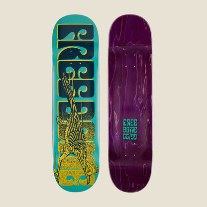 FREE DOME 66/99 Skateboard Deck Road Runner Turquoise 8.25"