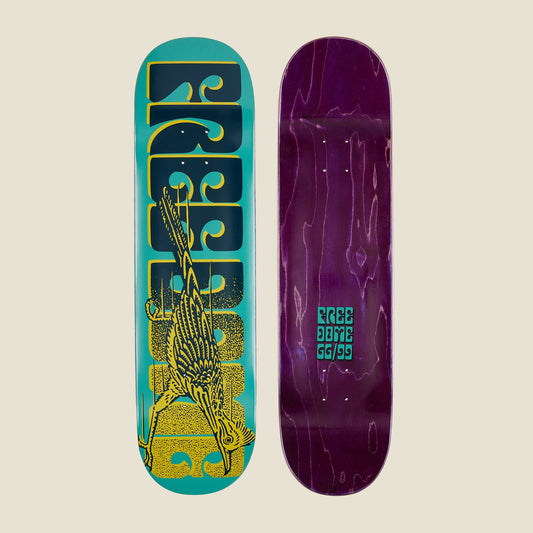 FREE DOME 66/99 Skateboard Deck Road Runner Turquoise 8.25"