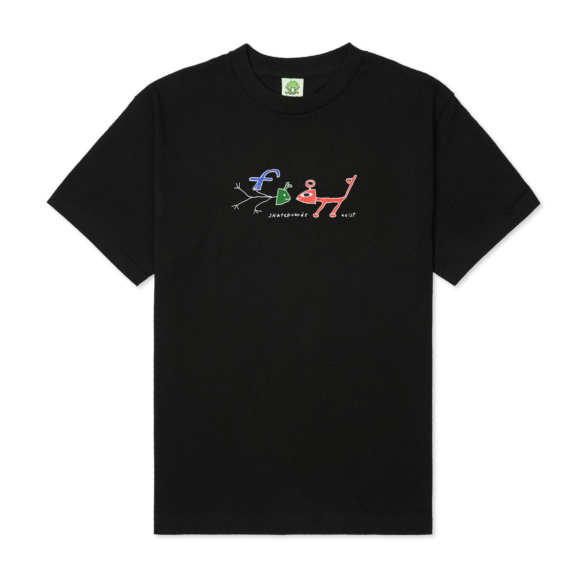 Frog Tee Frog Exists Black Skateboard T Shirt