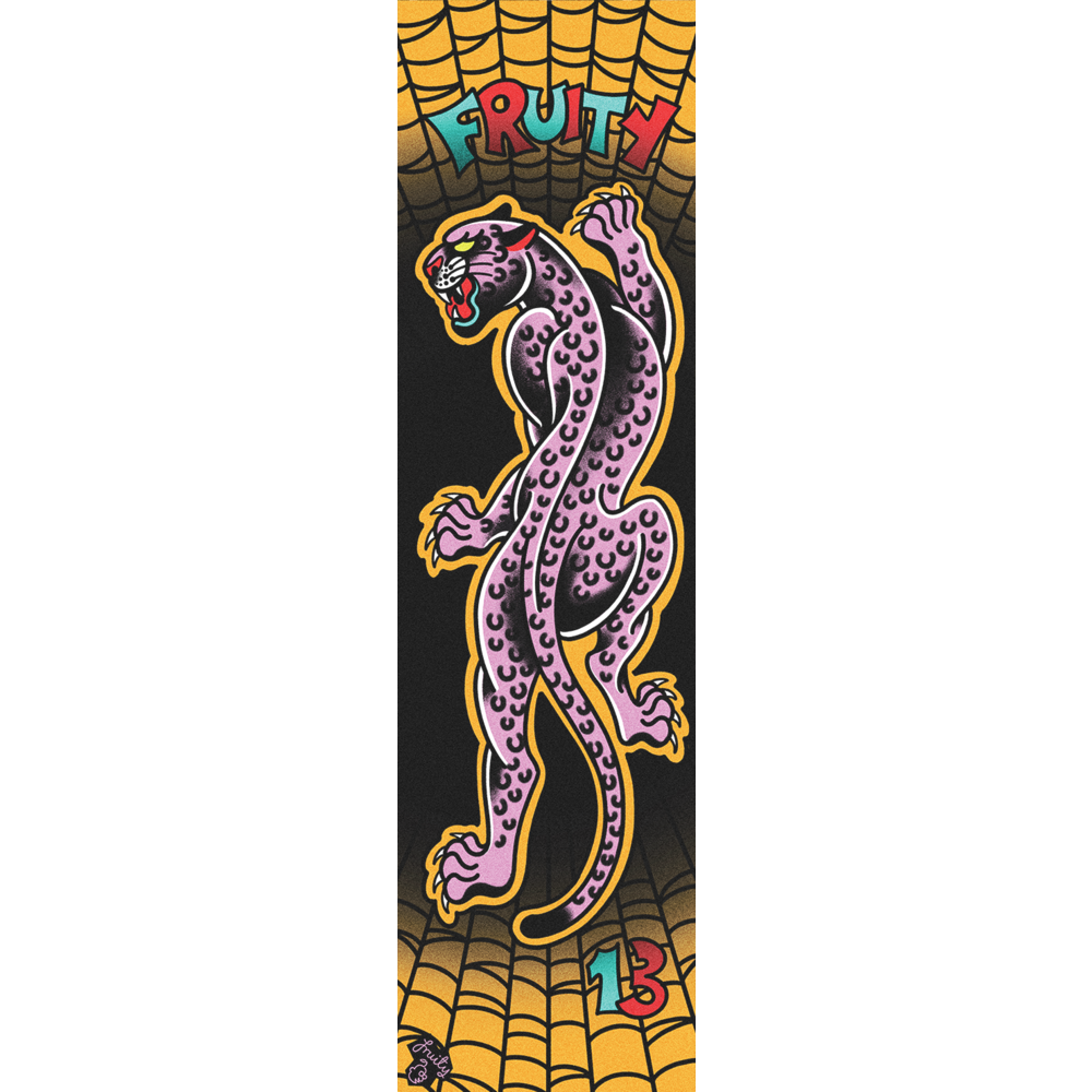 Fruity Griptape 9X33 Mitch 13 Panther Single Sheet Skateboard Deck Griptape