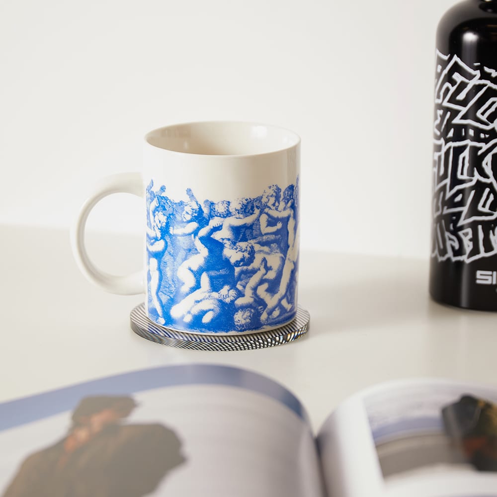 Fucking Awesome Cherub Fight Mug Blue Ivory Cup