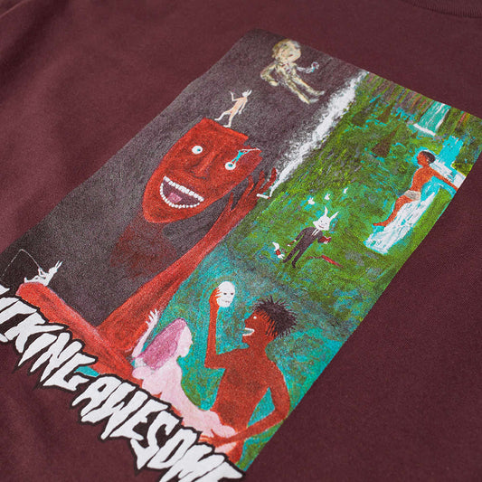 Fucking Awesome Tee Society Maroon FA Skateboard T-Shirt