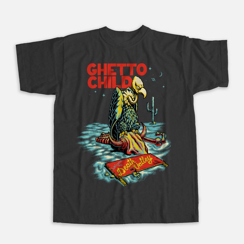 Ghetto Child Wheels Tee Mojave Black Premium Skateboard T Shirt